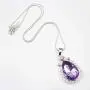 2pcs Sofia Amulet Necklace Teardrop Amethyst Pendant Necklace Sofia The First Princess Costumes Jewelry Girls Necklace 2pcs Sofia Amulet Necklace Teardrop Amethyst Pendant Necklace Sofia The First Princess Costumes Jewelry Girls Necklace