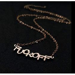 TUSHUO Fuck Off Pendant Necklace Middle Finger Ear Stud Jewelry Set