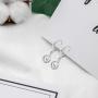 Sea of Ice Sterling Silver Diamond-Cut 8mm Ball Beads Leverback Drop Dangle Earrings for Women Girl