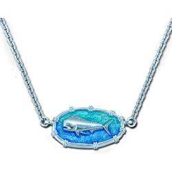 Guy Harvey Jewelry Dolphinfish, Mahi, Dorado Ladies Necklace Vitreous Enamel, Crafted in Sterling Silver