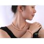 JYX Pearl Necklace Set AA+ Quality 7-8mm Natural Freshwater Cultured Round Pearl Necklace Bracelet and Earrings Set