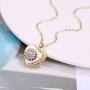 MONOZO Heart Sunflower Necklace for Women, Dainty You are My Sunshine Sunflower Necklace 14k Gold Plated Sunflower Heart Pendant Necklace Jewelry Gifts for Women Girls