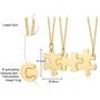 VNOX Personalized Custom 2/3/4/5 Piece Heart Puzzle Piece Necklace Set BBF Friendship Necklace for 2/3/4/5