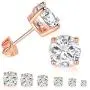 6 Pairs 14K Yellow Gold Plated Round Cut Clear Cubic Zirconia Stud Earring Pack 6 Pairs 14K Yellow Gold Plated Round Cut Clear Cubic Zirconia Stud Earring Pack