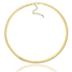 JIBSA 18K Gold Plated Choker Layered Thin Dainty Chain Necklace 14'' 16'' 18'' Long for Women Teen Girls Fashion Jewelry