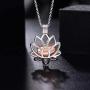 YWN Sterling Silver Cremation Jewelry for Ashes - Lotus Flower Pendant with Mini Keepsake Urn Memorial necklace for ashes of loved one