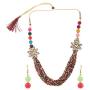 Efulgenz Fashion Chunky Multi Layered Faux Pearl Crystal Floral Statement Necklace Earrings Costume Jewelry Set (Color Options)