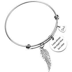 ecobuty Dad Memorial Jewelry Sympathy Gift for Her Angel Wing Jewelry Father Gift Loss of Father Husband Remembrance Jewelry