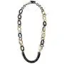 Bling Jewelry Earth Tone Brown Handmade Natural Statement Boho Fashion Buffalo Horn Oval Chain Link Necklace for Women Bling Jewelry Earth Tone Brown Handmade Natural Statement Boho Fashion Buffalo Horn Oval Chain Link Necklace for Women