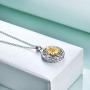 Daisy Necklace 925 Sterling Silver Spinning Daisy Flower Engraved Pendant Necklace Jewelry Gifts for Women Teen Girls