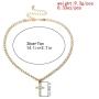 MKEB Girl Vintage Crystal Necklace Link Chain with Cross Pendant Choker Jewelry Accessories(Platinum)