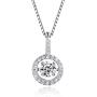 VANLAMS Delicate Sterling Silver Cubic Zirconia Dancing Heart Pendant Necklace Women Girl Jewelry Gifts (Dancing)