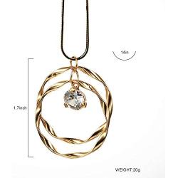welbijoux Long Necklace for Women Fashion Jewelry Bohemian CZ Circle Layered Pendant Statement Necklaces with Gifts Box