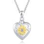 ACJFA Sunflower Urn Pendant Necklace 925 Sterling Silver Cremation Jewelry for Ashes Necklace Always in My Heart Memorial Jewelry Gift for Women