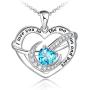ATTRACTTO Heart Necklaces for Women 925 Sterling Silver I Love You to The Moon and Back Pendants Heart Jewelry for Christmas Birthday Valentines Day Anniversary