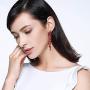EVER FAITH Bridal Flower Wave Austrian Crystal Dangle Earrings