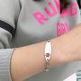 linnalove Heart Medical Alert Bracelet for Women Fashion ID Jewelry 7-8 inches Adjustable