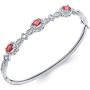 Trendy Ruby and Diamond Accent 4 Piece Set Consists of Pendant Necklace, Earrings, Bangle & Ring for Teen Girls Her Daily Wear Womens Fashion Jewelry | by La4ve Diamonds | Gift Box Included