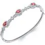 Trendy Ruby and Diamond Accent 4 Piece Set Consists of Pendant Necklace, Earrings, Bangle & Ring for Teen Girls Her Daily Wear Womens Fashion Jewelry | by La4ve Diamonds | Gift Box Included