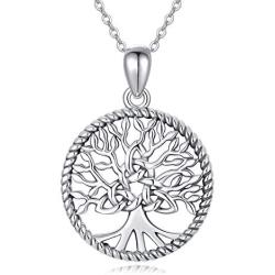 Waysles 925 Sterling Silver Tree of Life Pendant Necklace Jewelry Gift for Women Girlfriend with Gift Box