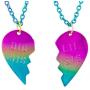 Lux Accessories Big Sis Lil Sis Little Sister BFF Best Friends Forever Necklace 2pc Set
