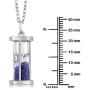 Gem Stone King 925 Sterling Silver Sapphire Dust Hourglass Pendant Necklace 0.75 Cttw Gemstone Birthstone with 18 Inch Silver Chain