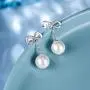 925 Sterling Silver Women Earrings- Beinlove Pearl Infinity Love Dangle Drop Earrings Studs for Women Best Valentines Day Mothers Day Gift