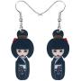 DUOWEI Acrylic Anime Cute Japanese Style Kimono Doll Earrings Charms Drop Dangle Jewelry Gifts for Women Teens Girls Kids