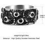 HZMAN Gothic Meteorite Surface Retro Personality Men Women Stainless Steel Ring Size 7-12 HZMAN Gothic Meteorite Surface Retro Personality Men Women Stainless Steel Ring Size 7-12