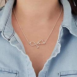 Your Always Charm Stethoscope Lariat Necklace Gift You’re Angles in White,The Word Best Nurse