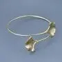SENFAI Ginkgo Leaf Cuff Hook Bracelet Bangle Open Expandable 3 Tone SENFAI Ginkgo Leaf Cuff Hook Bracelet Bangle Open Expandable 3 Tone