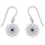 Boma Jewelry Sterling Silver Bohemian Lotus Flower Dangle Earrings