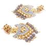 Crunchy Fashion Bollywood Jewellery Traditional Ethnic Bridal Bride Wedding Bridesmaid Pearls Drop Grey Meenakari/Hand Painted Chandbaali Indian Earrings Jewelry For Women