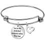 JQFEN Stainless Steel Silver Heart Charm Bracelet for Mom Mother Jewelry Gift Youre The Mom Everyone Wishes They Had