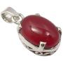 SilverStarJewel Sterling Silver Natural Carnelian Pendant 1'' Stone Jewelry