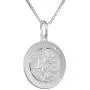 Sterling Silver St Michael Medal Necklace 3/4 inch Round Italy 0.8mm Chain Sterling Silver St Michael Medal Necklace 3/4 inch Round Italy 0.8mm Chain