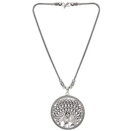 Efulgenz Boho Vintage Antique Ethnic Gypsy Tribal Indian Oxidized Silver Statement Lotus Pendant Necklace Jewelry Efulgenz Boho Vintage Antique Ethnic Gypsy Tribal Indian Oxidized Silver Statement Lotus Pendant Necklace Jewelry