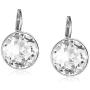 Swarovski Authentic Bella Rhodium Plated Charming White Pierced Mini Earrings