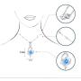 999 Silver I Love You Infinity Love Heart Necklace - Round Blue Zircon Necklace for Women - Special Jewelry Gifts for Wedding/Anniversary/Mother’s Day/Prom/Costume Birthday Party