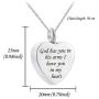 God has You in his arms with Angel Wing Charm Cremation Ashes Jewelry Keepsake Memorial Urn Necklace with Birthstone Crystal