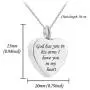 God has You in his arms with Angel Wing Charm Cremation Ashes Jewelry Keepsake Memorial Urn Necklace with Birthstone Crystal