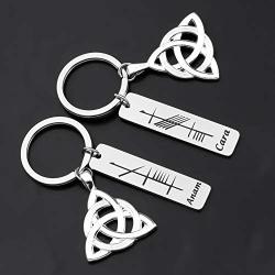 Gzrlyf ANAM Cara Keychain Set Soul Friend Gift Best Friend Keychain Set of 2 Soul Sister Gifts Celtic Gifts
