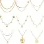 9 Pieces Layering Choker Necklace Cute Star Coin Pearl Necklace Snake Chain Choker Multilayer Vsco Necklace for Teens Girls Women