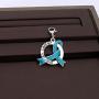 LBSBO Ovarian Cancer Gift Ovarian Cancer Awareness Teal Ribbon Clip-on Charm/Necklace Ovarian Cancer Support Jewelry