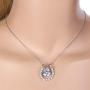 EVER FAITH 925 Sterling Silver Cubic Zirconia Elegant Horseshoe Pendant Necklace Chain Italty Clear