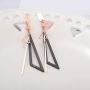 uPrimor Titanium Steel Medium Long Drop Dangle Earrings