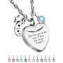 Dletay Cremation Urn Necklace with 12 Birthstones Heart Memorial Keepsakes Pendant Ashes Jewelry