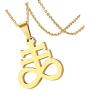 COMTRUD Leviathan Satanic Cross Necklace Stainless Steel Satan Pendant, Religions Jewelry for Men Women