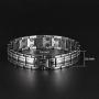Titanium Magnetic Bracelet,Magnetic Therapy Titanium Magnetic Bracelet for Pain Relief Magnetic Bracelet Men (Silver)