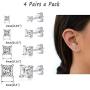 Silver Stud Earrings for Women | Tiny Round Cubic Zirconia Studs Hypoallergenic Earrings Set Piercing Jewelry for Men Girls,4 Pairs(2mm/3mm/4mm/5mm)